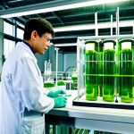 합성 생물학과 인공 세포 - Biofuel Production**

"A futuristic biofuel refinery where engineered microorganisms are producing b...