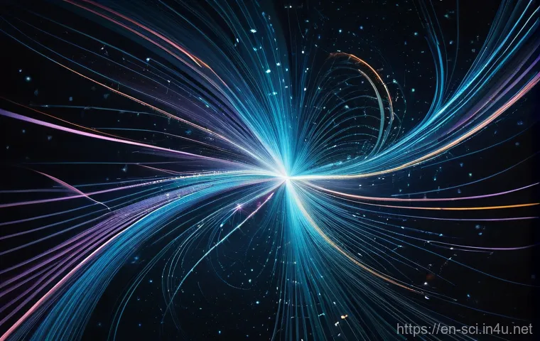 파인만 다이어그램과 입자 충돌 - **Feynman's Cosmic Ballet:** A highly intricate and ethereal depiction of subatomic particles engage...
