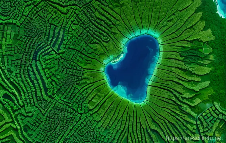 지구 관측 위성과 환경 모니터링 - **Prompt for Agriculture (Precision Farming):**
    "A wide, sun-drenched agricultural field under a...