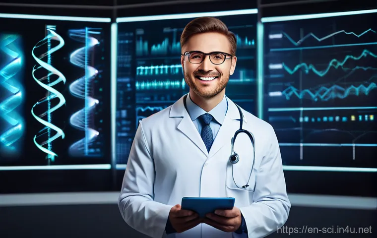 로봇 수술과 정밀 의료 기술 - **Prompt:** A highly detailed and futuristic image of a surgeon, focused and calm, seated at an adva...