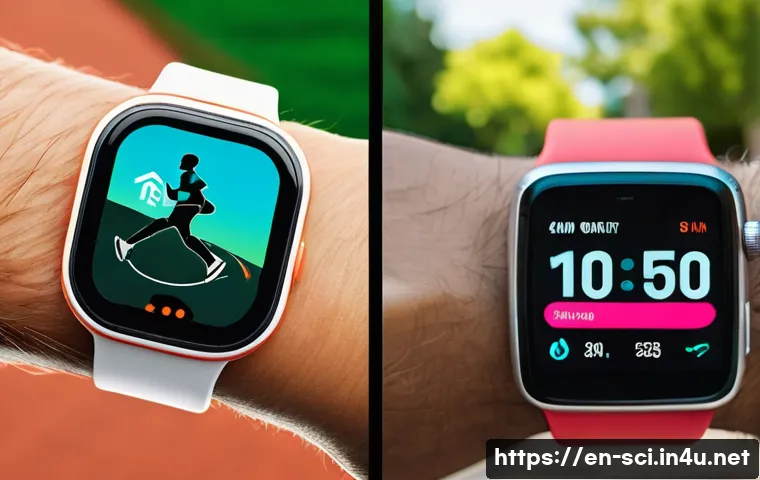 스마트 헬스케어와 웨어러블 센서 - **Prompt:** A dynamic, split-screen or dual-frame image showcasing the evolution of personal health ...
