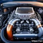 Home 20 카르노 순환과 열역학 법칙 - A detailed cutaway illustration of a modern car engine operating on the Otto cycle, showing pistons,...