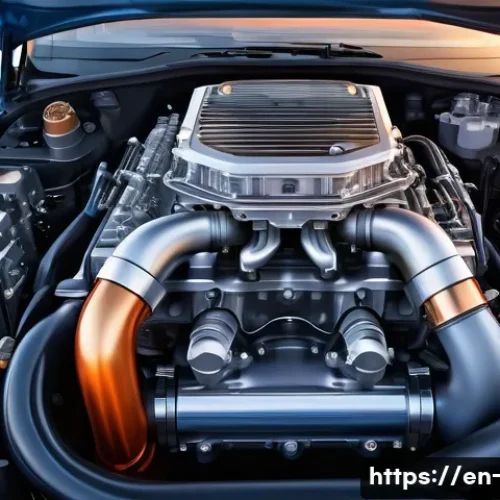 Home 32 카르노 순환과 열역학 법칙 - A detailed cutaway illustration of a modern car engine operating on the Otto cycle, showing pistons,...