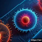Home 19 나노 물질의 전자기적 특성 - A highly detailed scientific illustration of semiconductor quantum dots at the nanoscale, showing di...