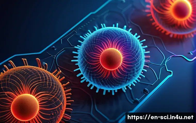 나노 물질의 전자기적 특성 - A highly detailed scientific illustration of semiconductor quantum dots at the nanoscale, showing di...